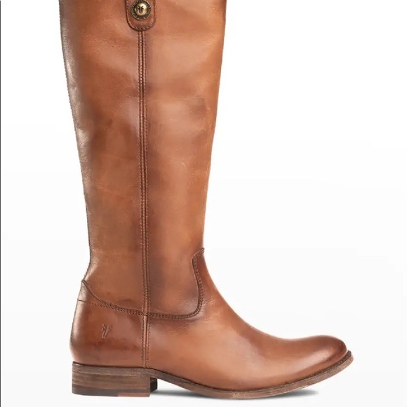 Frye Melissa button cowboy boot cognac 6.5 leather fall boot - Picture 3 of 13